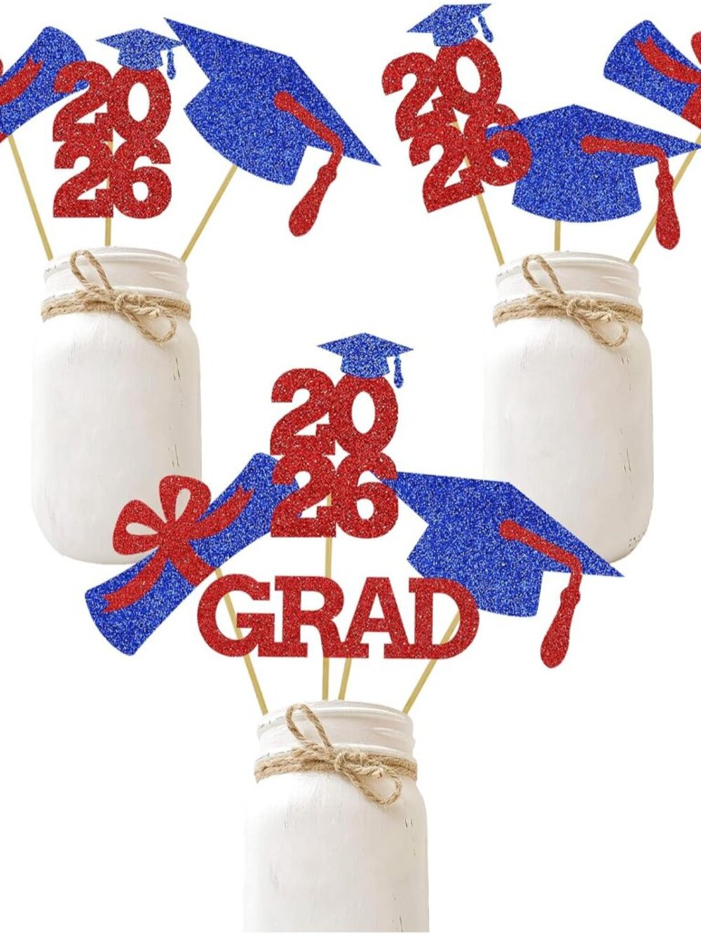 Graduation Centerpiece Table Decoration Party Center Pieces Sticks Glitter Grad